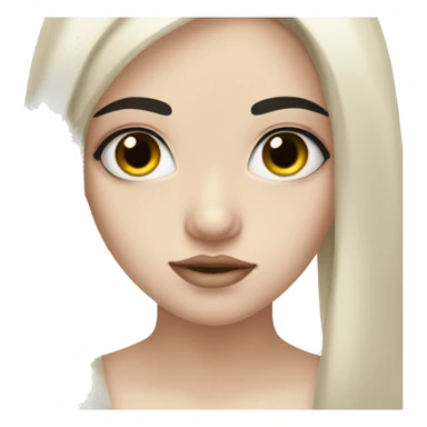 Pale girl with black hair and an eyebrow piercing sticker