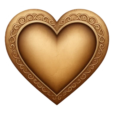 Vintage academia aesthetic Brown-beige-gradients heart sticker