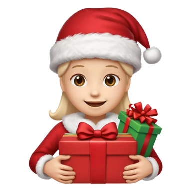 Laughing emoji with christmas sticker