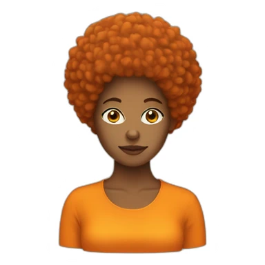 brown woman with orange afro sticker