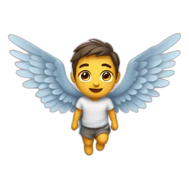 Imoji with wings sticker