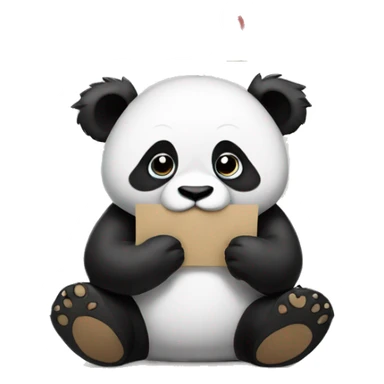 A cute panda holding a sign that says NO sticker