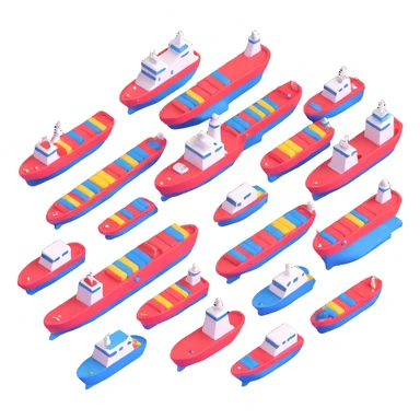 port with cargo ship sticker