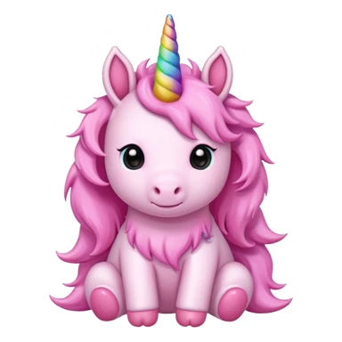 Cute Cartoon style pink baby unicorn 
 sticker