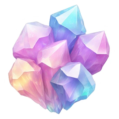 One Pastel iridescent crystal clusters sticker