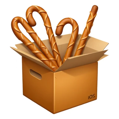 Pretzel sticks on box sticker