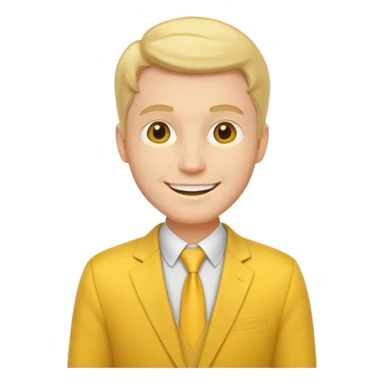 white man wearing yellow suit  sticker