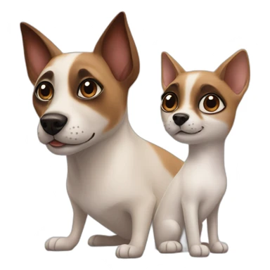 Siamese cat and jack russel dog sticker