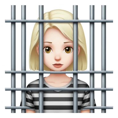 girl standing behind jail bars sticker