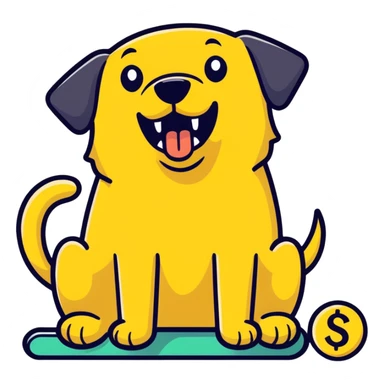 surprised emoji with a yellow dog bone in its mouth sticker