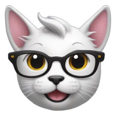 unicorn cat with dark glasses celebrating sticker