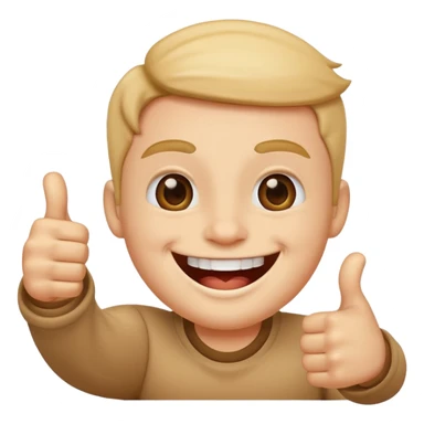 smiling face with teeth showing thumbs up sticker