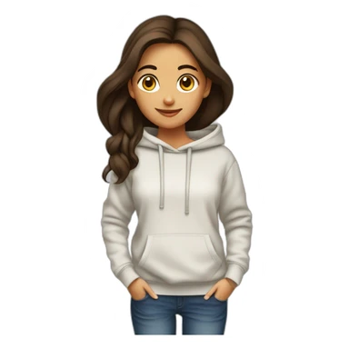 fille brune sweat capuche sticker