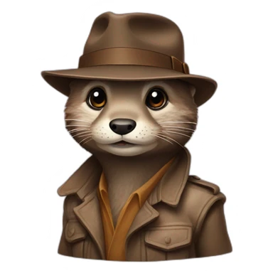 Loutre Indiana Jones sticker