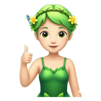 forest fairy double thumbs up with fireflies sticker