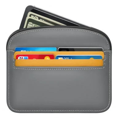 grey open empty wallet sticker