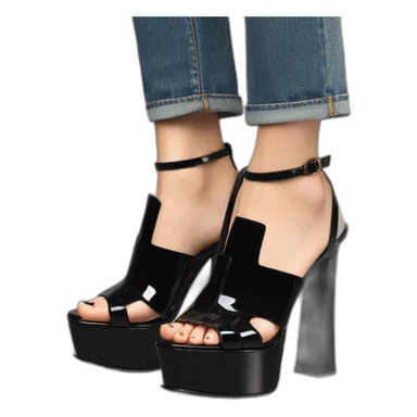 Ysl heel sandal TRIBUTE PLATFORM SANDAL black PATENT LEATHER sticker