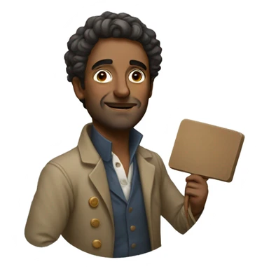 European artist man holding a palette sticker