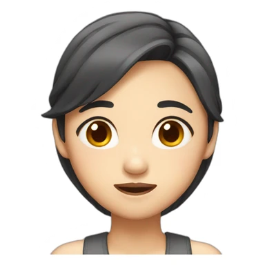 Female asian girl embarrassed sticker