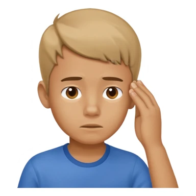 boy thinking about something and scraching his head sticker