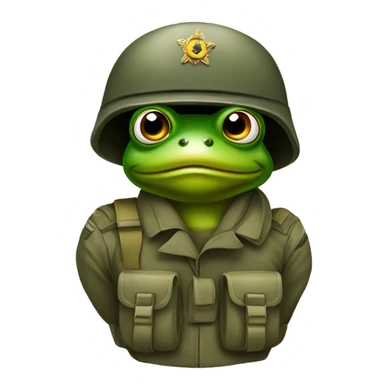 a frog in military gear sticker