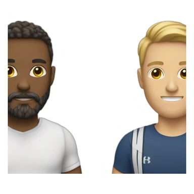 talk between two withe runners one tall skin with beard one tall and strong sticker