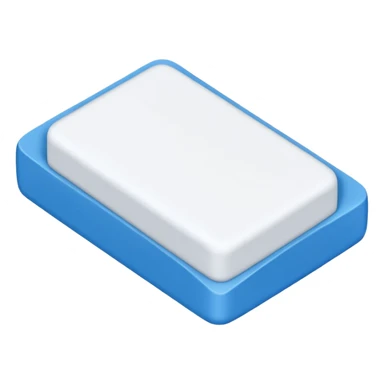 A single white eraser with blue wrap sticker