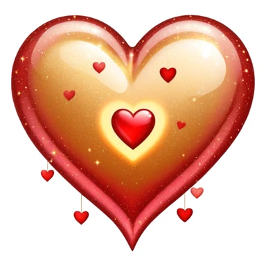 Romantic reddish-golden warm-colored sparkling Valentines vintage aesthetic decorations sticker