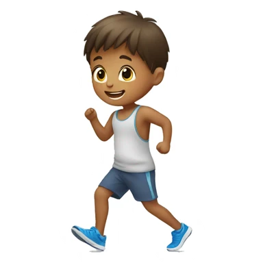 child doing morning exercises  sticker