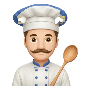 French cook, man, moustache, white man sticker