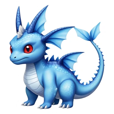 Edgy cool Lapras-Vaporeon-hybrid full body, four legs, red eyes,  sticker