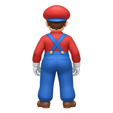 back view of super mario with huge massive buttcheeks  sticker