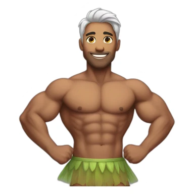 buff male in tutu sticker