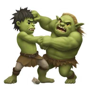 Troll fighting ogre sticker
