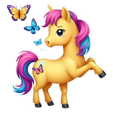 Pony farting out butterflies sticker