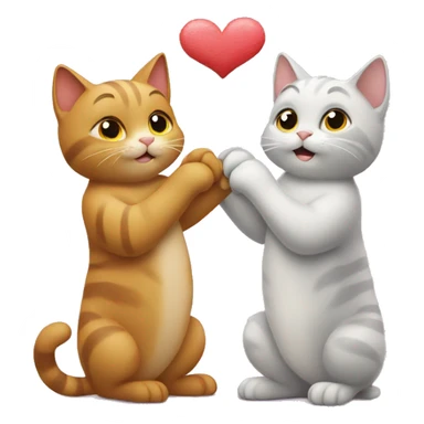 Two cats tails making a heart shape sticker