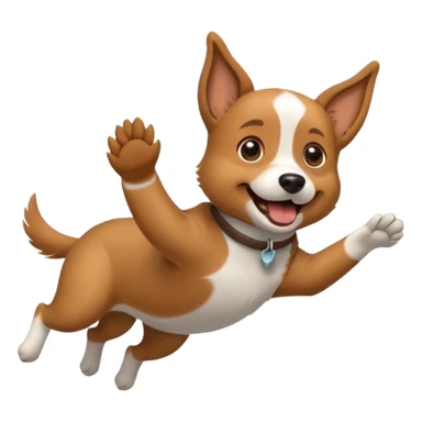 Dog flying to a building  sticker