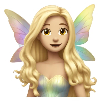 Iridescent fairy flying long hair blonde full body sticker
