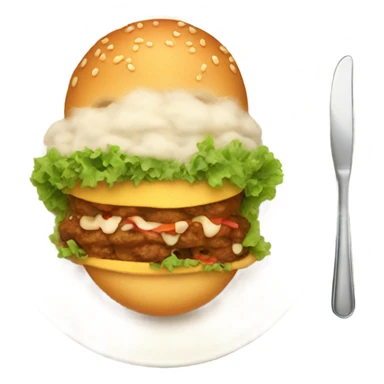 american food on big plate  sticker