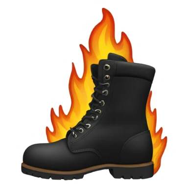 black boots on fire sticker