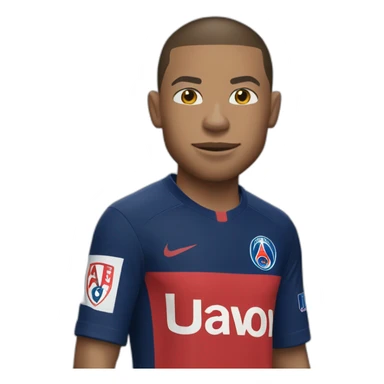 mbappe with lyon shirt sticker