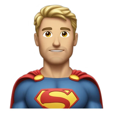 Caucasian Superhero upper body with a big F in the chest sticker