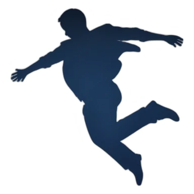 silhouette of man falling sticker