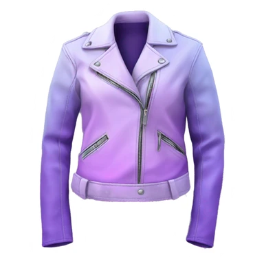 Realistic isolated side view of an open lavender to pastel purple ombre fashion leather jacket sticker