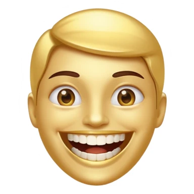 personnage avec un grand sourire, dents en or qui brillent sticker