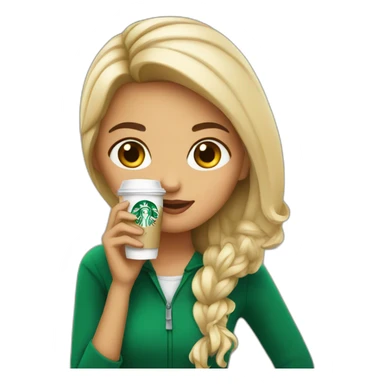 Girl drinking starbucks sticker