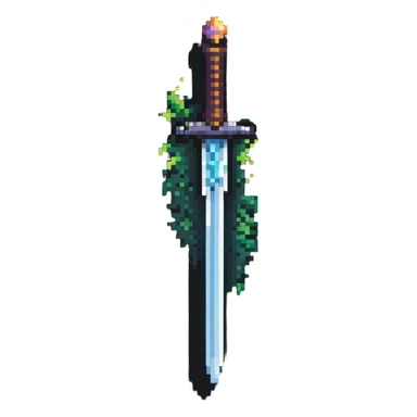 enchanted sword with elemental magic effects sticker