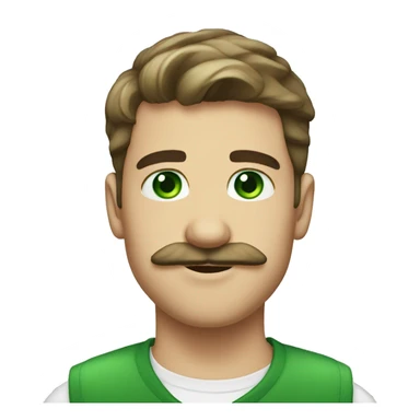 Pretty boy moustache green eyes sticker