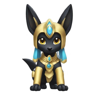Shiny Chibi Anubis-Umbreon-Lucario full body sticker