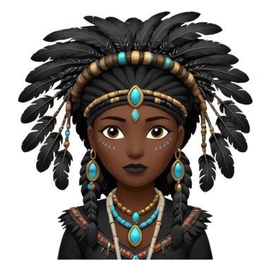 shaman woman black clothes black accesories  sticker